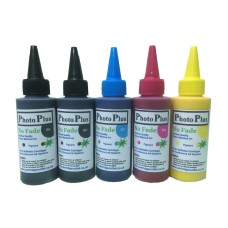 5 x 50ml Bottles of Canon Compatible Archival CMYKK Dye Ink with Pigment Black.